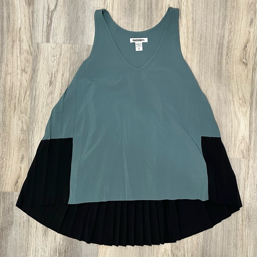 Athleta Swing Forward Pleated Racerback Tank Top Sleeveless Teal Shirt Size XS